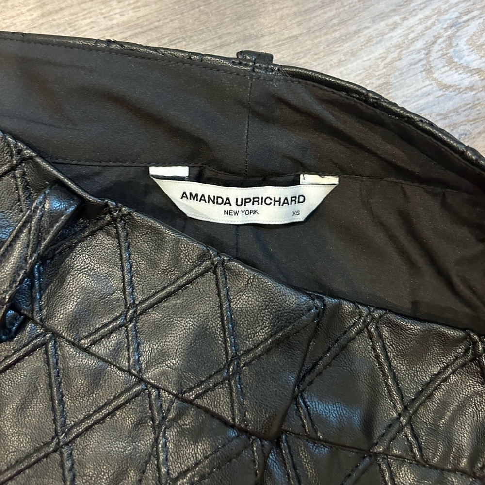 Amanda Uprichard Black Quilted Mini Skirt